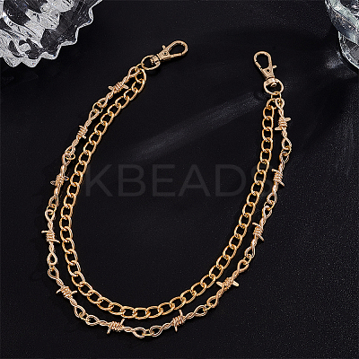 Zinc Alloy & Aluminium Barbed Wire Double Layer Pants Chains HJEW-PH02274-1
