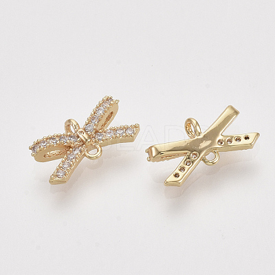 Brass Micro Pave Cubic Zirconia Links connectors ZIRC-S064-023-1