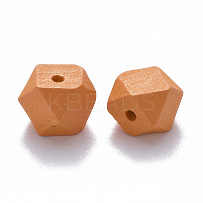Painted Natural Wood Beads WOOD-Q040-020B-A06-1