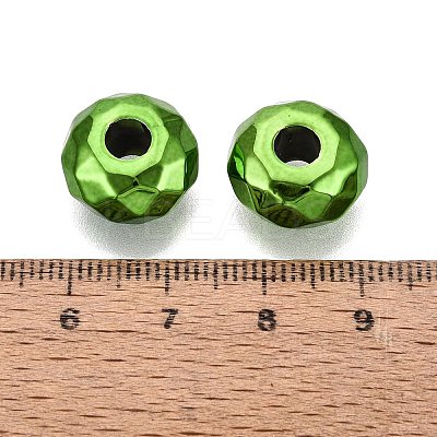 UV Plating Iridescent Transparent Acrylic European Beads OACR-E033-22-07-1
