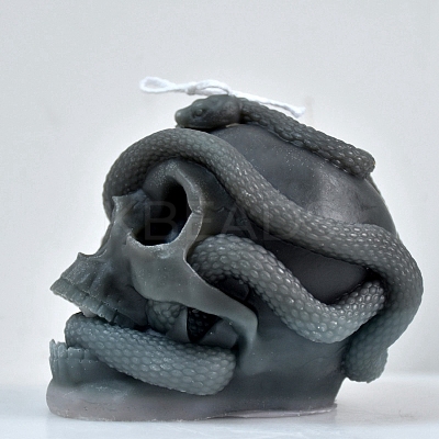 DIY Halloween Skull & Snake Candle Food Grade Silicone Statue Molds SNAK-PW0001-11-1