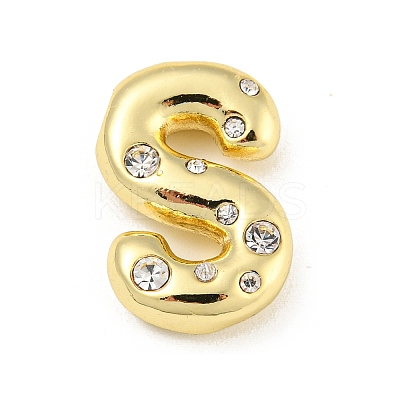 Brass Micro Pave Clear Cubic Zirconia Pendants KK-E093-04G-S-1
