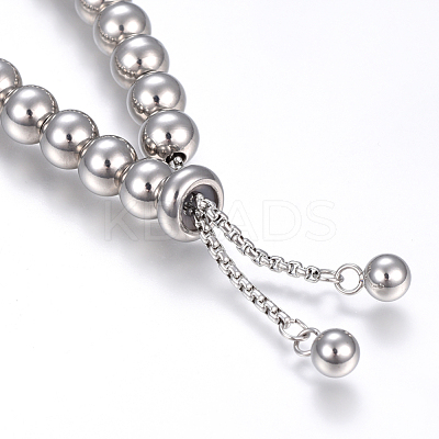 Tarnish Resistant Adjustable 304 Stainless Steel Slider Bracelets BJEW-F330-09P-1