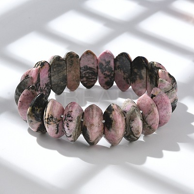 Bicone Natural Rhodonite Beads Stretch Bracelets for Women Men BJEW-C097-05B-1