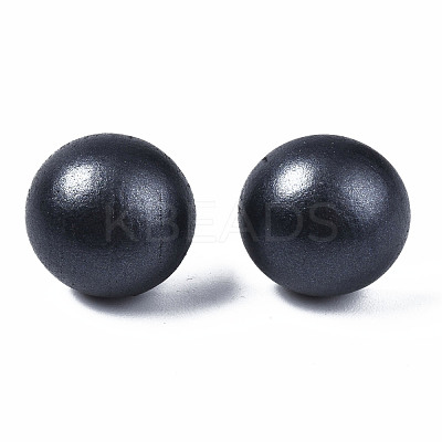 Painted Half Round Schima Wood Earrings for Girl Women EJEW-T017-02A-1