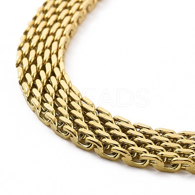 304 Stainless Steel Mesh Chain Necklace for Men Women NJEW-P271-02G-1