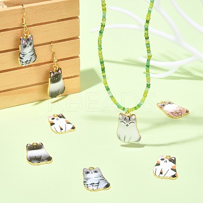 30Pcs 5 Styles Alloy Enamel Pendants ENAM-CJ0004-47-1
