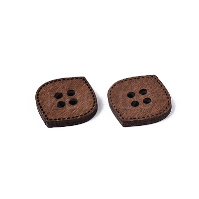 4-Hole Oval Wood Buttons BUTT-Q046-11B-1