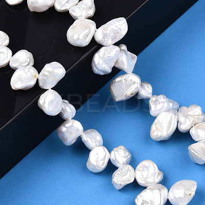 Natural Baroque Style Keshi Pearl Beads Strands PEAR-S020-R06-1