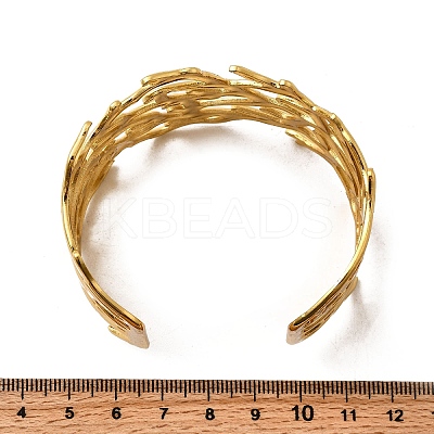 304 Stainless Steel Cuff Bangles BJEW-L705-02G-1