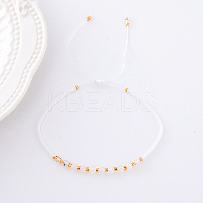 2mm Faceted Opalite Beaded Braided Adjustable Bracelets for Women LS-PF2854-5-1
