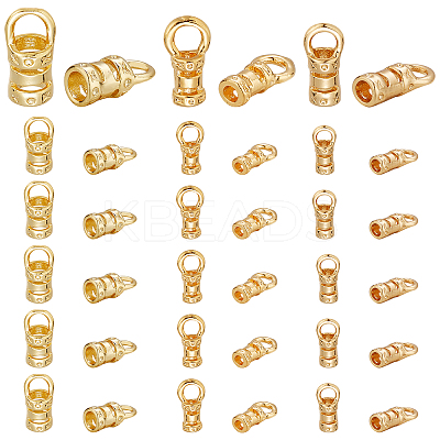 60Pcs 3 Style Brass Cord End FIND-PH0006-14-1