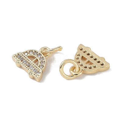 Brass Micro Pave Clear Cubic Zirconia Pendants KK-S367-13B-1