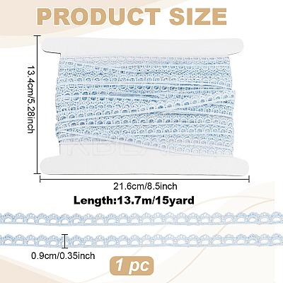 15 Yards Polyester Lace Trims SRIB-MA0001-09A-1