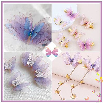 160Pcs 16 Style Polyester Fabric Wings Crafts Decoration DIY-SC0019-39-1