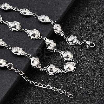 304 Stainless Steel Ladybug Link Chain Necklaces for Women Men NJEW-K249-21A-P-1