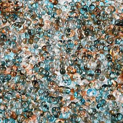 Spray Painted Glass Seed Beads SEED-T007-08A-1