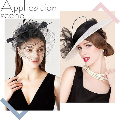 6Pcs 6 Colors EVA Cloth Teardrop Fascinator Hat Base for Millinery AJEW-CA0002-78-1