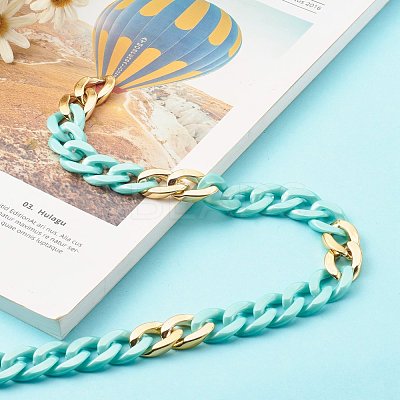 Handmade Opaque Acrylic Curb Chains AJEW-JB00963-1