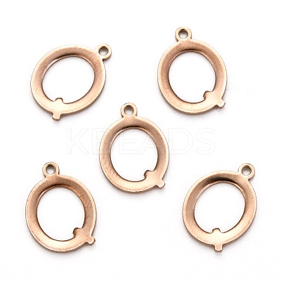 Ion Plating(IP) 304 Stainless Steel Alphabet Charms STAS-H122-Q-RG-1