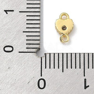 Brass Pave Cubic Zirconia Heart Connector Charms KK-G548-18G-03-1