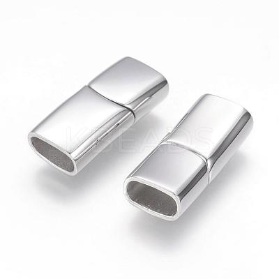 Tarnish Resistant 304 Stainless Steel Magnetic Clasps with Glue-in Ends STAS-G143-80P-1