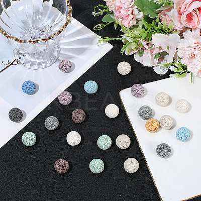 24Pcs Unwaxed Natural Lava Rock Beads G-PA0002-12-1