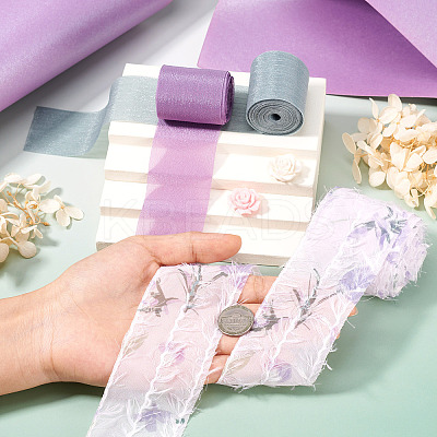 15 Yards 3 Colors Nylon Flower Printed Ribbon Sets OCOR-TA0002-31-1