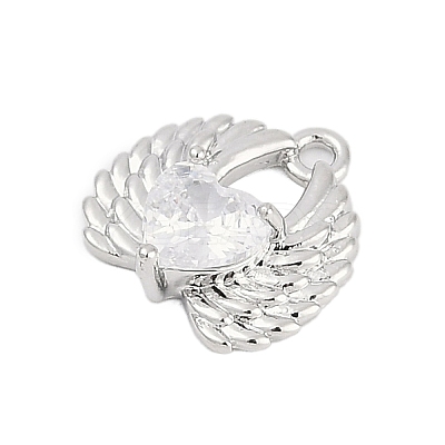 Brass Micro Pave Cubic Zirconia Charms ZIRC-P122-01B-P01-1