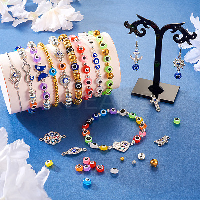 DIY Evil Eye Bracelet Making Kit DIY-TA0004-41-1