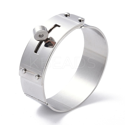 Non-Tarnish Donut 304 Stainless Steel Bangles BJEW-G700-07B-P-1