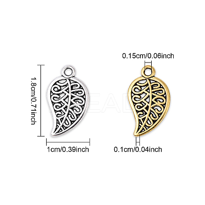 40Pcs 2 Colors Tibetan Style Alloy Pendants TIBEP-YW0002-11-1