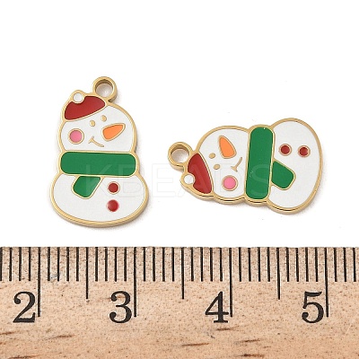 Christmas 304 Stainless Steel Enamel Pendants STAS-Z093-08V-G-1