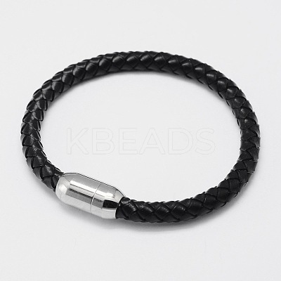 Braided Leather Cord Bracelets BJEW-I199-05-1