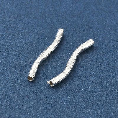 Brass Wavy Tube Beads KK-H532-36B-S-1