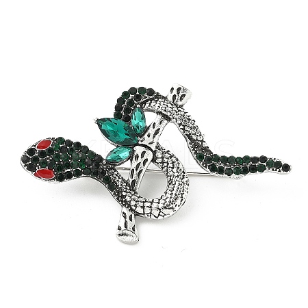 Snake Alloy Rhinestone Brooches for Backpack Clothes LS-JEWB-Z040-01A-AS-1