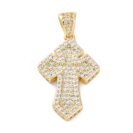 Brass Micro Pave Cubic Zirconia Pendants KK-S510-48G-02-1