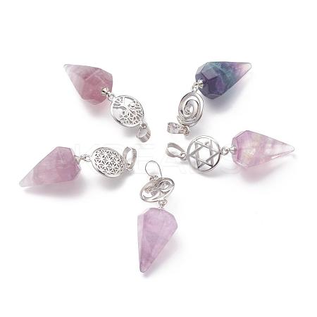 Natural Fluorite Pendants G-O194-01-1