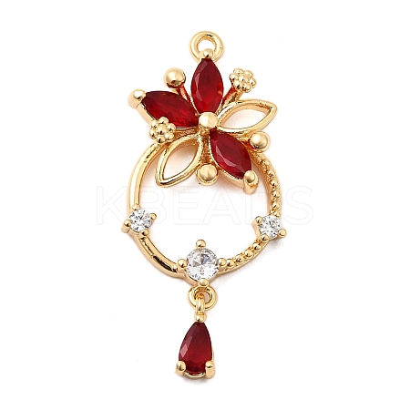 Brass Micro Pave Cubic Zirconia Pendants KK-F916-37G-1