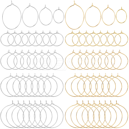 160Pcs 8 Style Brass Wine Glass Charm Rings KK-SP0001-34-1