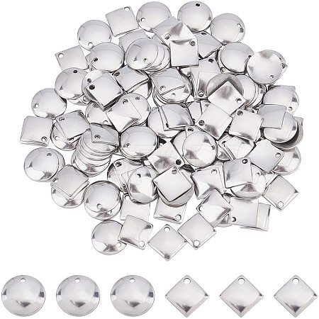 160Pcs 2 Style 304 Stainless Steel Charms STAS-UN0026-85-1