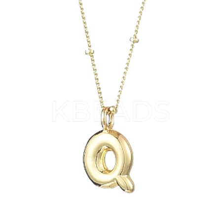 1Pc Initial Letter Brass Pendant Necklaces NJEW-YW0001-24Q-1