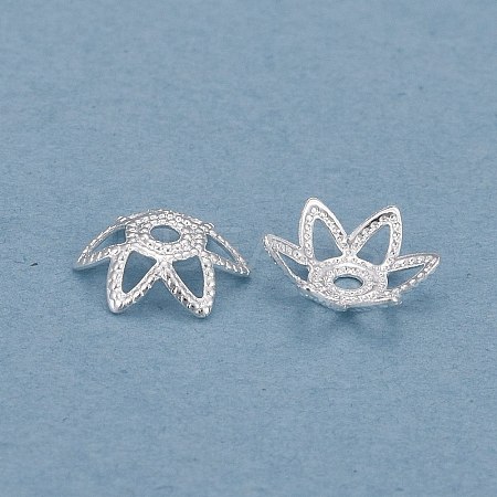 Brass 6-Petal Bead Caps X-KK-K253-20S-1