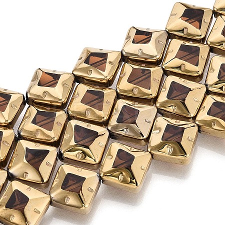 Electroplate Glass Beads Strands EGLA-T021-24G-1