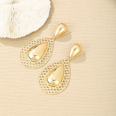 Teardrop Iron Dangle Stud Earrings FS-WG55C07-01-1