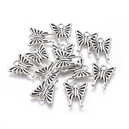 Tibetan Style Alloy Butterfly Charms TIBEP-17627-AS-RS-1