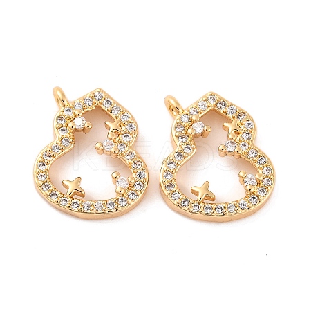 Brass Micro Pave Clear Cubic Zirconia Pendants KK-S389-07G-1