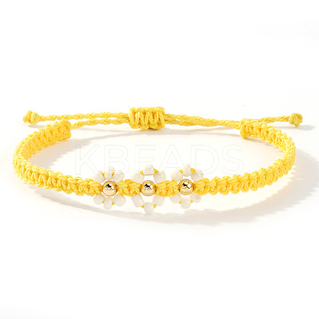Handmade Daisy Glass Seed Bead Woven Flower Braided Bracelets CR2331-6-1