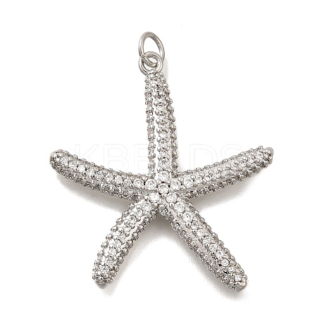 Brass Micro Pave Cubic Zirconia Pendants KK-Z125-08P-1