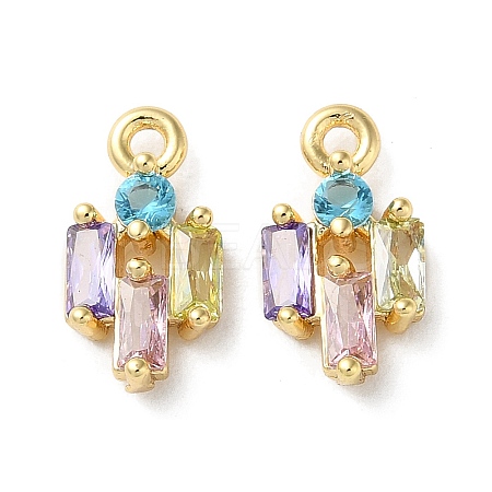 Brass Micro Pave Cubic Zirconia Charms KK-F872-19G-1